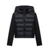 Nuovo Inverno Donna Nero Pendolare Versatile Collo Alto Cappuccio Slim Giacca di Cotone con Maniche a Contrasto