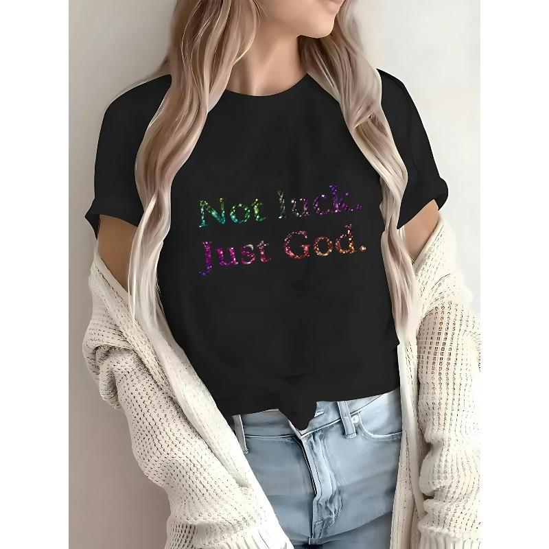 

Print Women S Graphic Tees, Summer T-Shirt Tops, Round Neck Styles for Spring, Summer, And Fall - Trendy Women S 4XL чорний