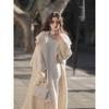 Vintage French Collar Long Knitted Sweater Loose Cardigan for Tall Women