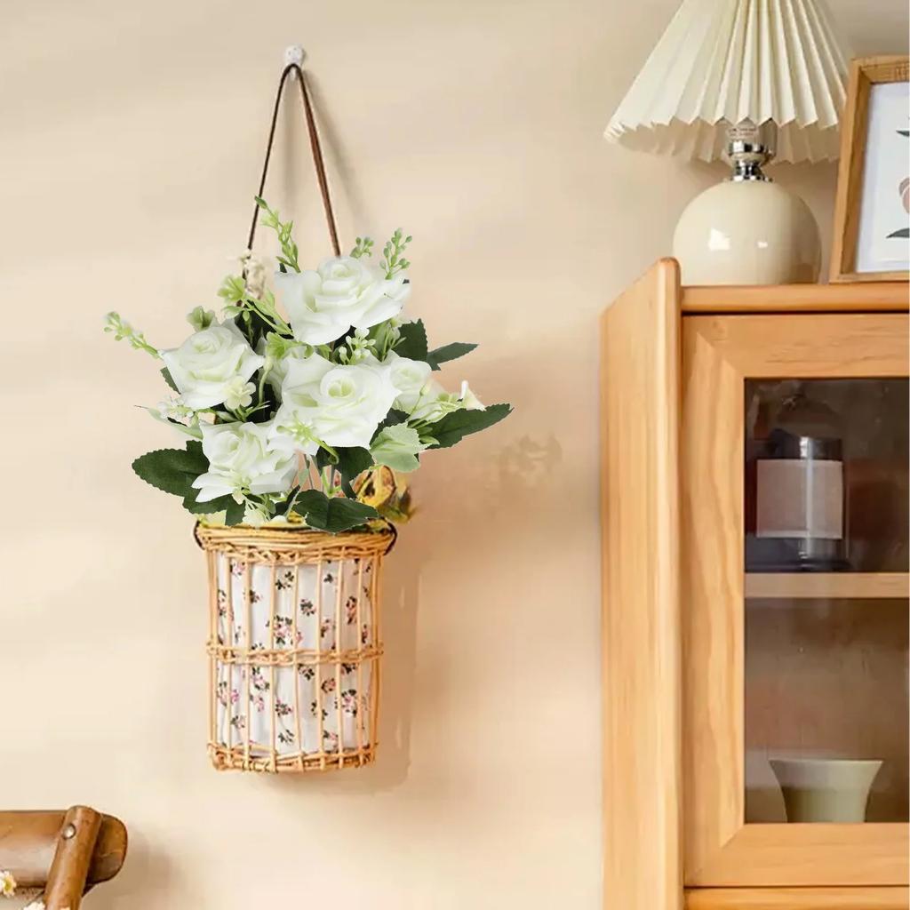 Artificial Bouquet Hennessy Corner Rose Blue Green Romantic Valentine Decor Faux Floral Arrangement Chic Home Table Decor
