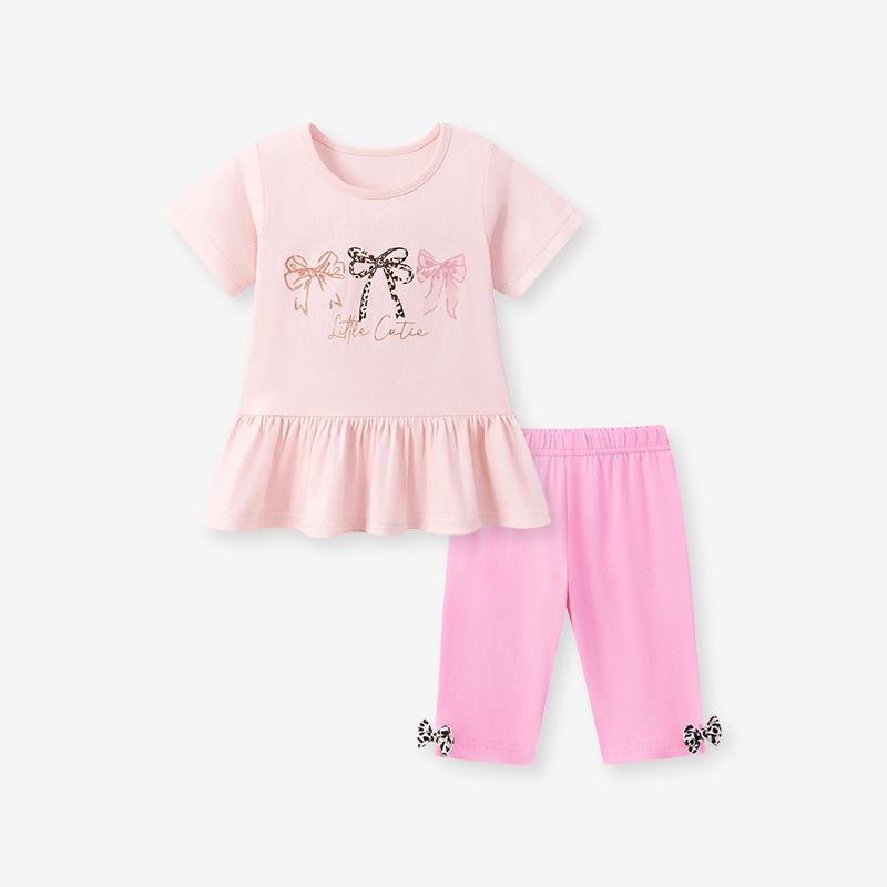 

Летний комплект для девочек Little Maven: Европейский и американский стиль, Милый комплект с коротким рукавом для детей 4Y (110 cm)