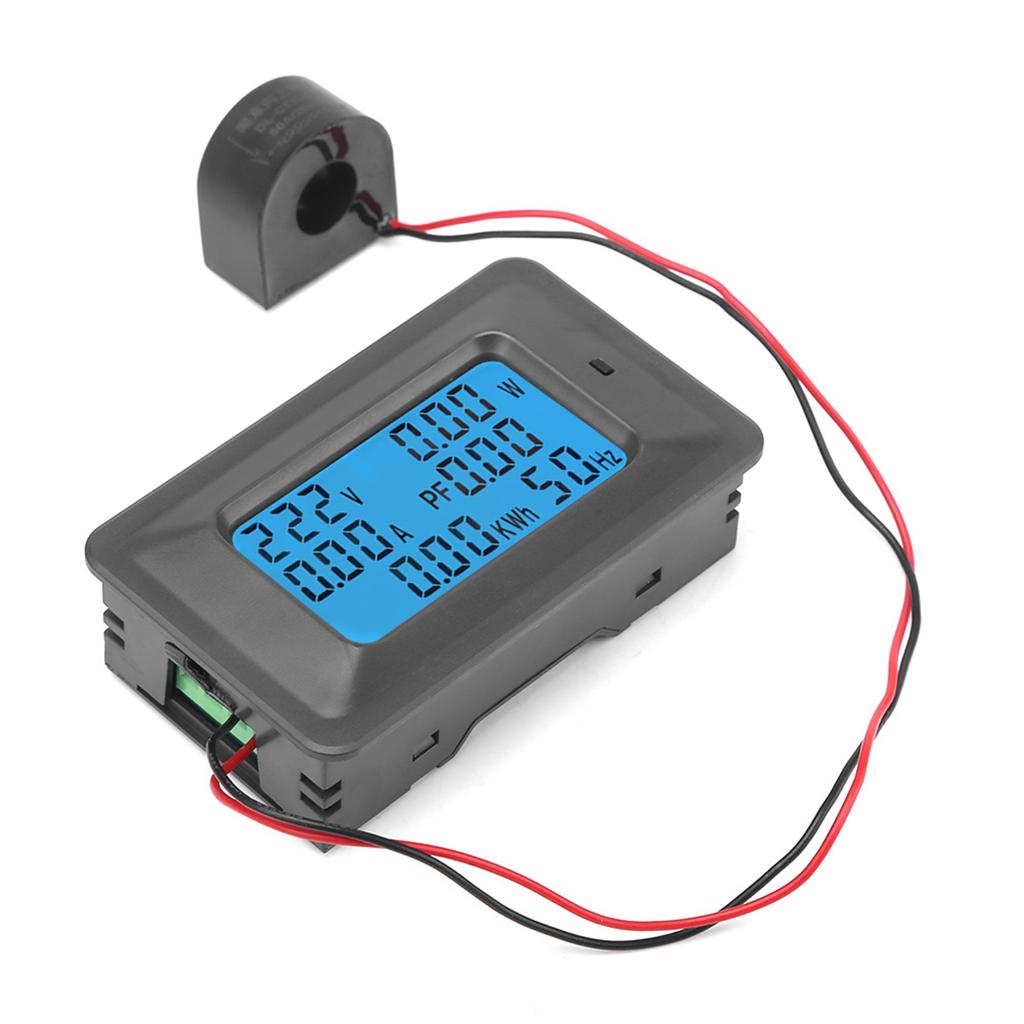 6 in 1 Digital LCD Meter Voltage 110 250V Current 100A Power Monitor Panel with Mutual Inductor
