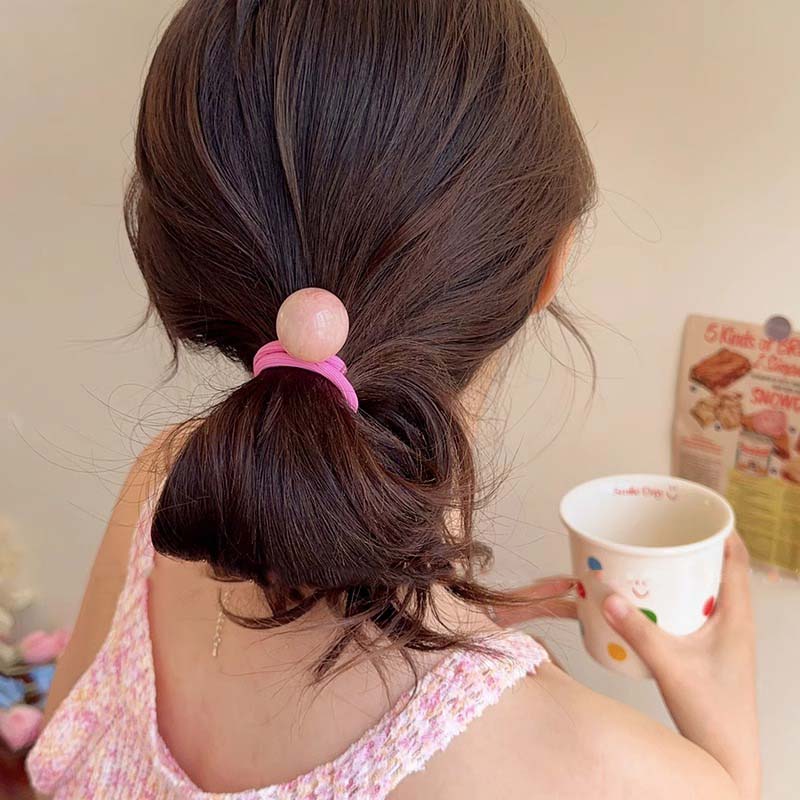 Fashion Colorful Ball Hair Rope for Women Girls Sweet Cute High Ponytail Elastic Acetate Hair Rope Hairbands Hair Accessories