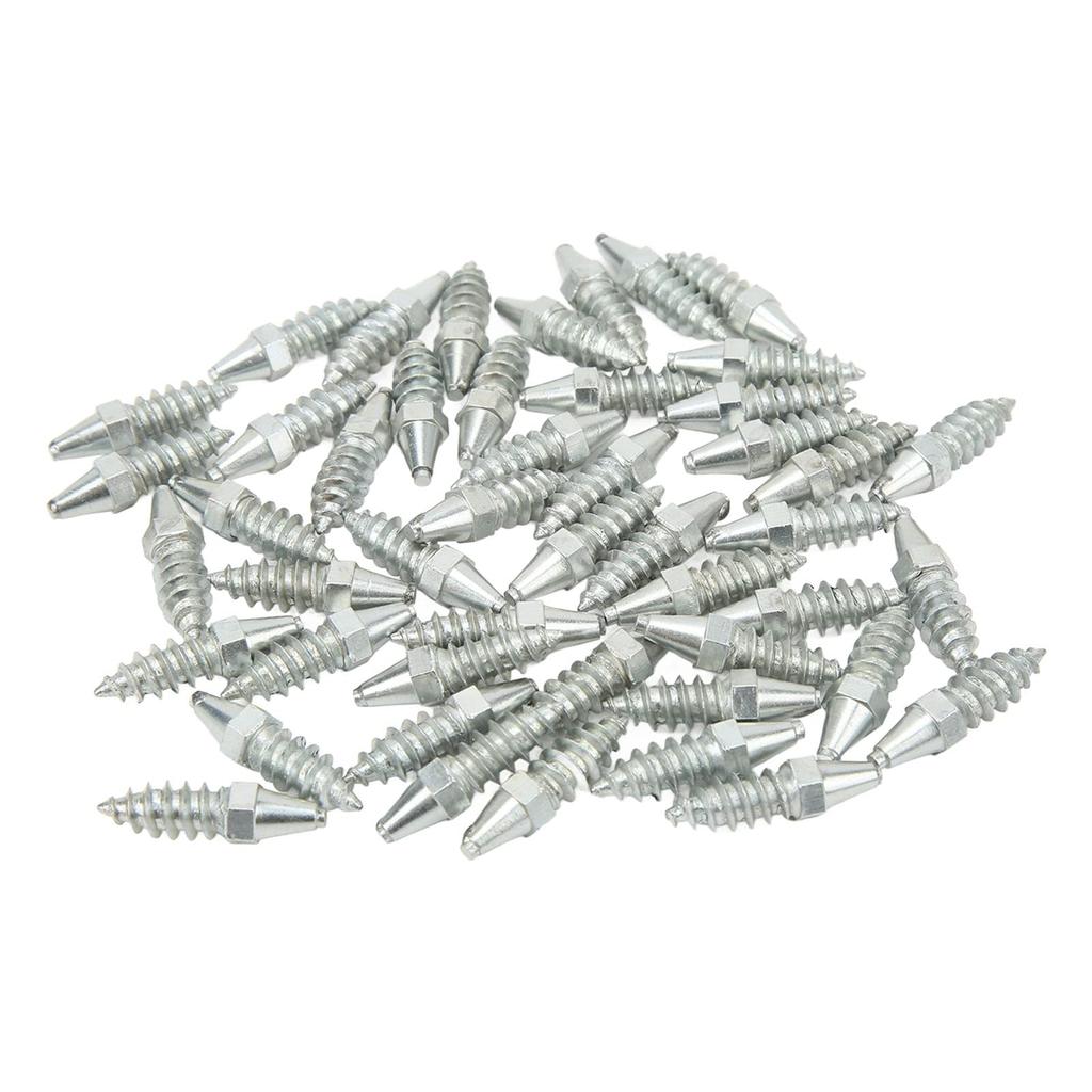 50 Snow Tire Spikes, Wheel Tire Studs, Anti-Slip, Strong Grip, for Loaders, Skids, Steers, Tractors, Forklifts, and Motorcycles
