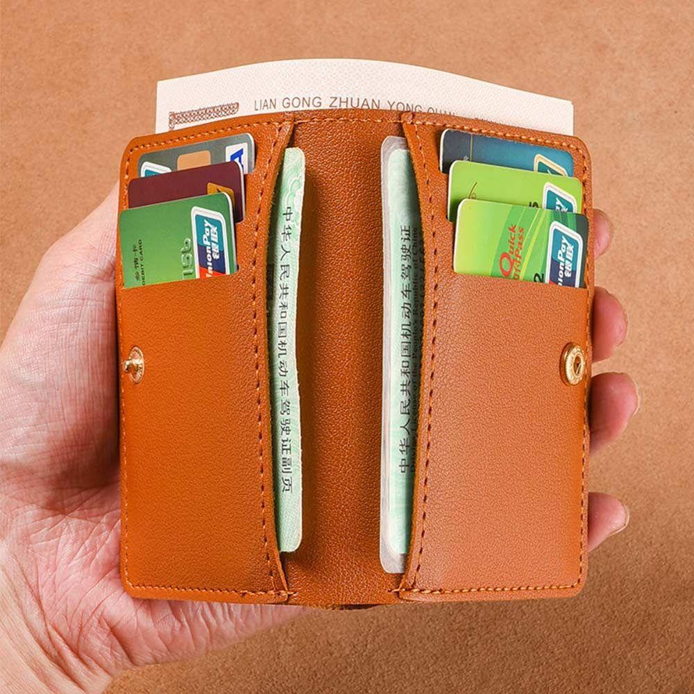 Multifunctional Leather Card Bag Super Slim Soft Credit Card Holder Folding Card Wallet Men Women