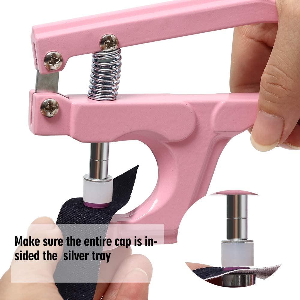 AEE4-Snap Fasteners Button With Pliers Tool, Plastic Metal Snaps No-Sew Buttons For Clothes, Wallets And Sewing