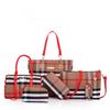 Karierte Leinwand Schwiegermuttertasche Sechs-teiliges Set Hand-Schultertasche Damen-Tasche