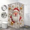 1 Stück Weihnachtsmann bedruckter wasserdichter Duschvorhang Badezimmer Trennvorhang mit 12 Haken zum Schutz der Privatsphäre Einfache Installation