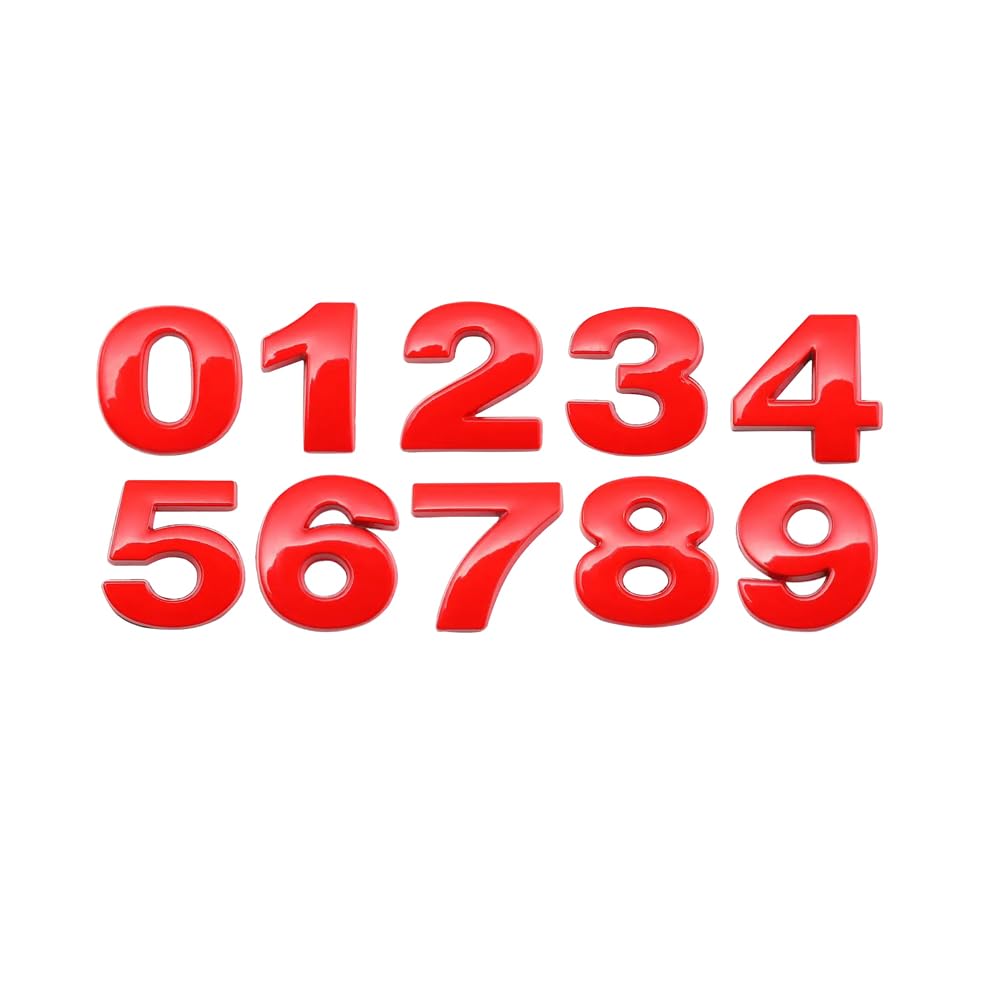 Srasakan Car 3D Emblem Stickers Decoration Dress Up Exterior Parts Alphabet Letter Capital Letter Stickers (Red, Pack of 26)