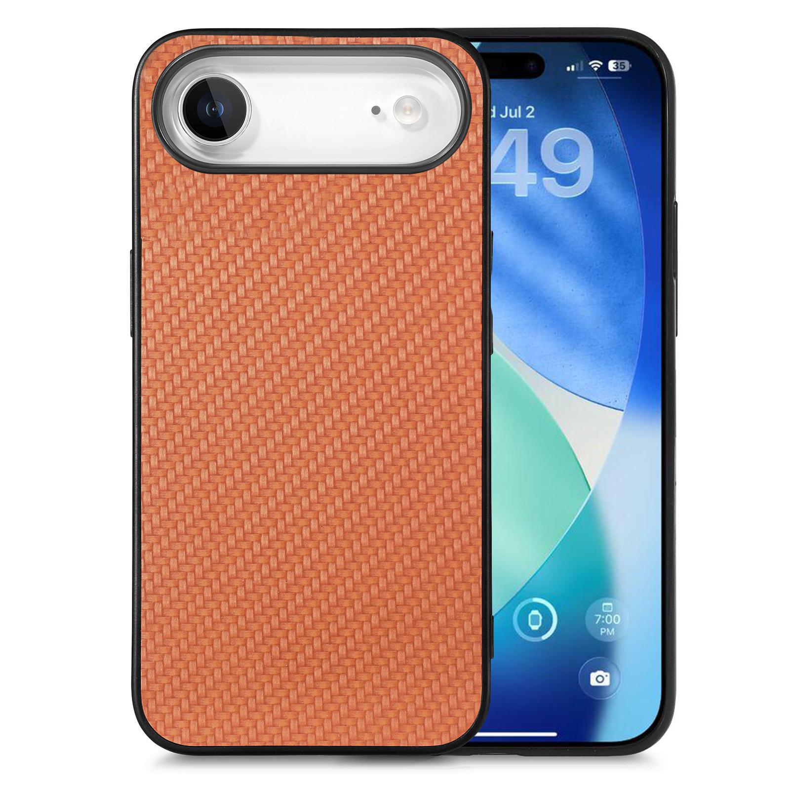 

For iPhone Air Case Carbon Fiber Texture PU+PC+TPU Phone Back Cover