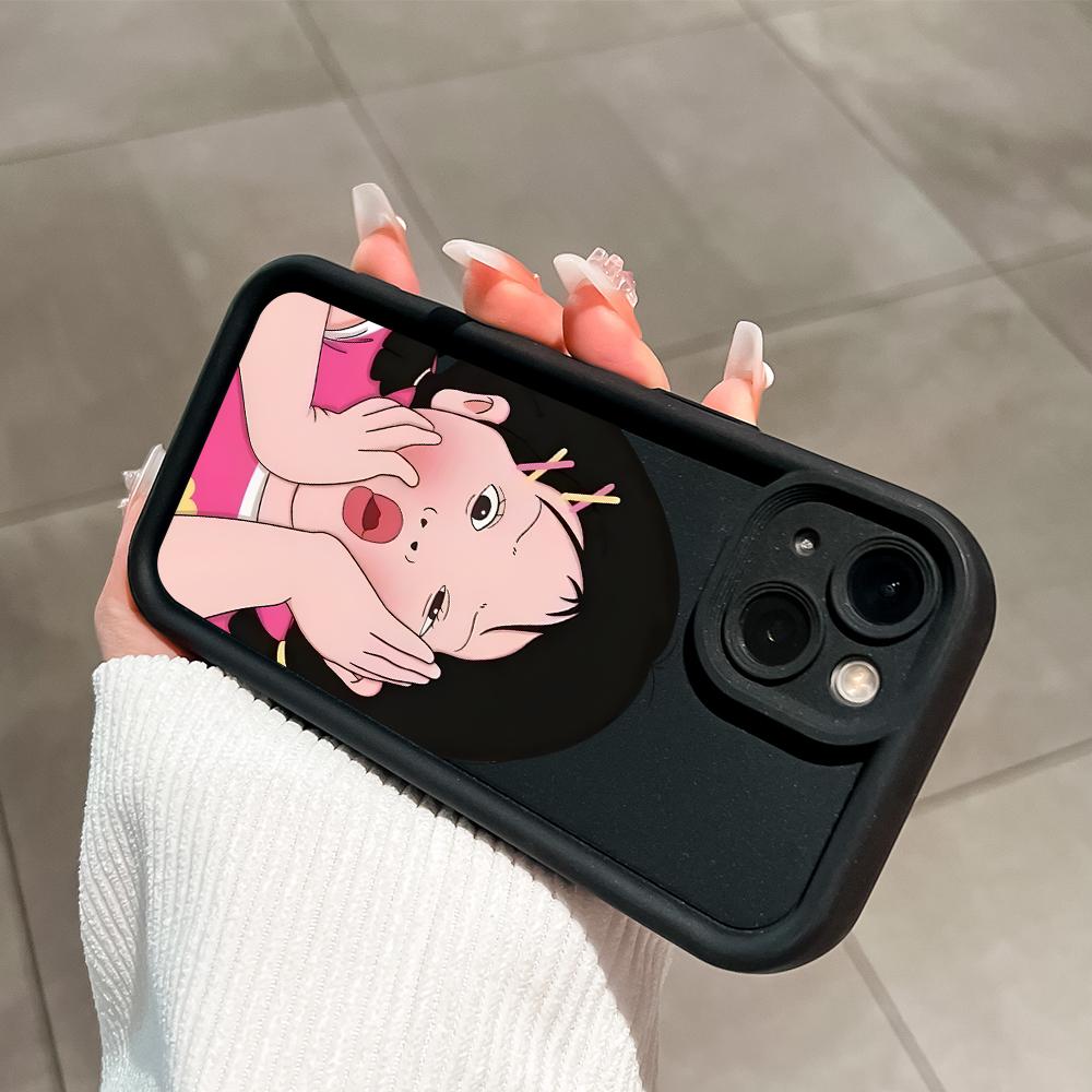 Scări pătrate din silicon moale, model de desene animate, acoperire completă, protecție pentru cameră, husă rezistentă la șocuri pentru iPhone Infinix Tecno Vivo