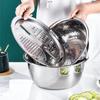 Metal Mixing Bowls Stainless Steel Shredding Basin Shredding Mixing Bowls for Baking for Serving Rinsing Food Storage Salad