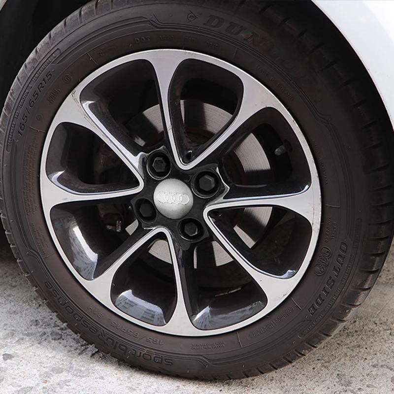 4Pcs 56+60mm Car Wheel Center Hub Caps Stickers Auto Rim Cover Accessories For 0vhbm S line RS Quattro A3 A4 A6 A5 Q5 A1 Q7 Q3 Q2 vhbm0
