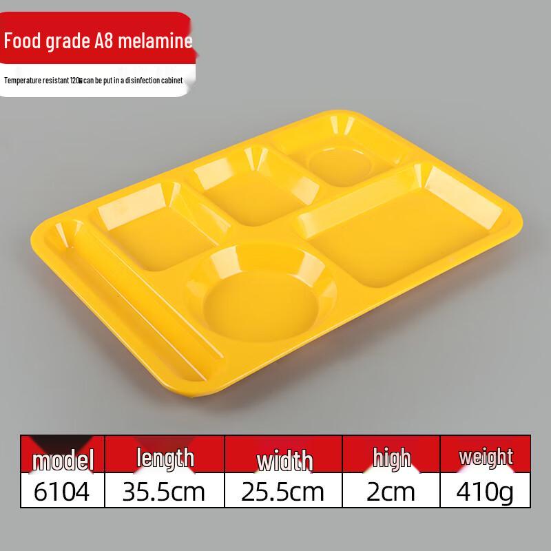 Melamine Divided Rectangular Canteen Tray