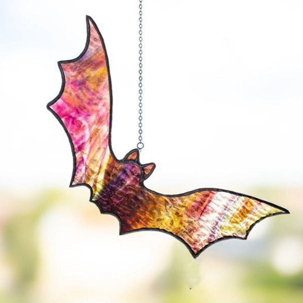 Bat Shaped Wall Hanging Bat Stained Gothic Bat Ornaments Funny Halloween Bat Pendant  Room