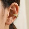 Sparkling Delicate Zircon Double Layer Chunky C Shape Clip Earring Stainless Steel No Piercing Cartilage Ear Cuff Trendy Jewelry
