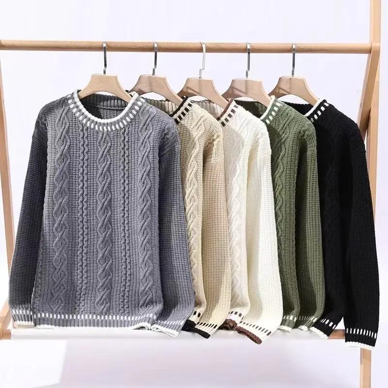 Autumn Winter Men Thick Knit Sweater Men Casual Long Sleeve Pullover Man Warm Loose Sweaters Male Oversized Knitted Top Women