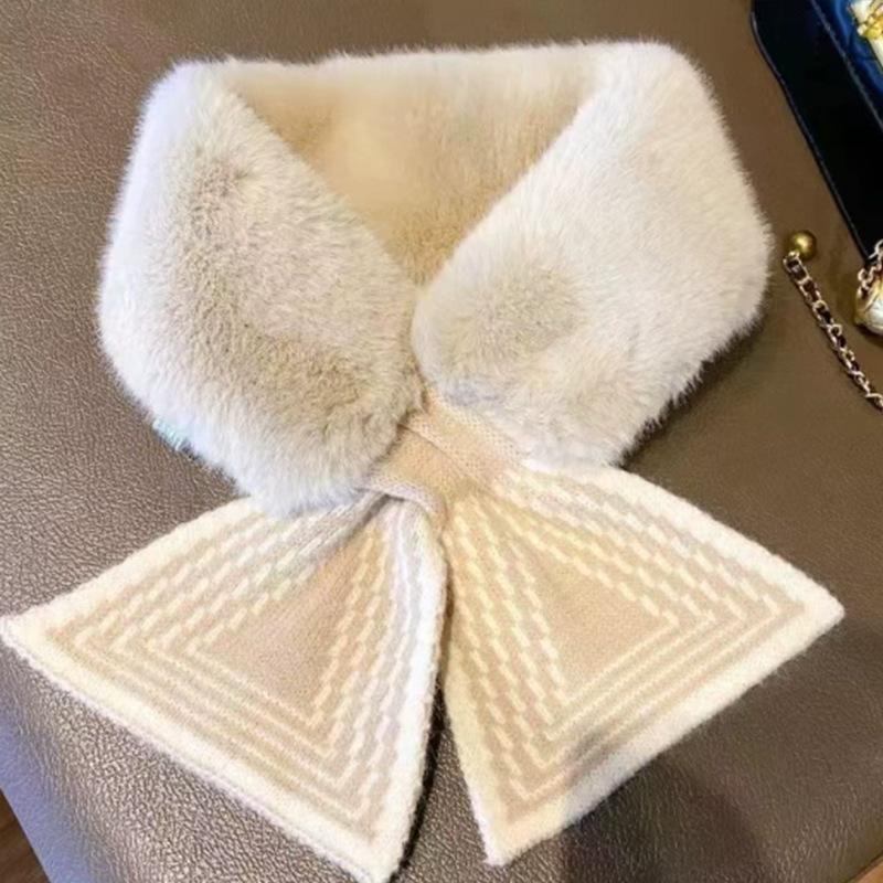 

Newcomer Discount: Women s Plush Rabbit Hair Neck Warmer - Cute & Versatile Scarf for Autumn/Winter