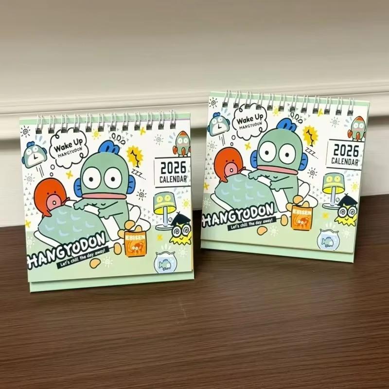 Hangyodon My Melody Cinnamoroll Desk Calendar Cute Retro Ins-Style Cartoon Decor For Students Collectible Gift