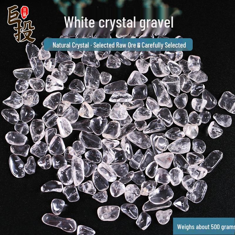 Натуральный белый кристаллический гравий для аквариума, ландшафтного дизайна, декора, нейл-арта, йоги Below 5mm, 1 jin (500g)