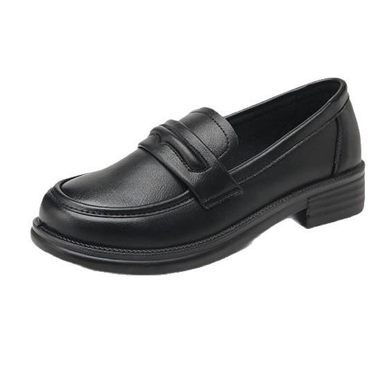 2025 Spring and Autumn New Great Comfort British Black Leather Shoes Soft Sole Versatile One Pedal Casual Comfortable Low Heel Single Shoes