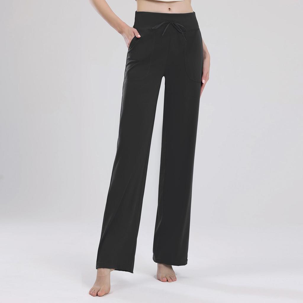 Women's High Waist Tummy Control Micro Flare Yoga Pants - Breathable, Hip-Lifting, Slimming, Floor Length Fitness Wear.