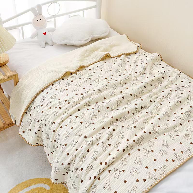 

Хлопковое одеяло-марля для новорожденных на все четыре сезона: Детское полотенце, Одеяло для кондиционера, Покрывало для сна 100x100 cm