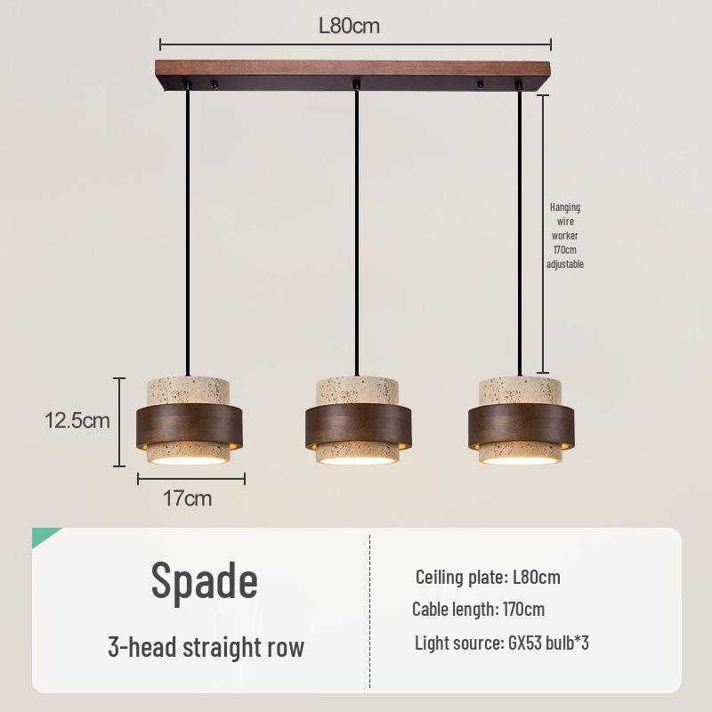 Vintage Yellow Travertine Wabi-Sabi Style Bedside Pendant Light for Bedroom, Bar, or Study