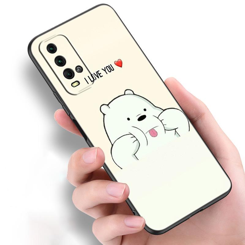 Niedliche Bär Panda Tier Silikon Handyhülle für Xiaomi Redmi Hinweis 11 10 9 8 Pro 11T 10T 10S 9S 8T 9 9A 9C 9T Schwarze Softcover