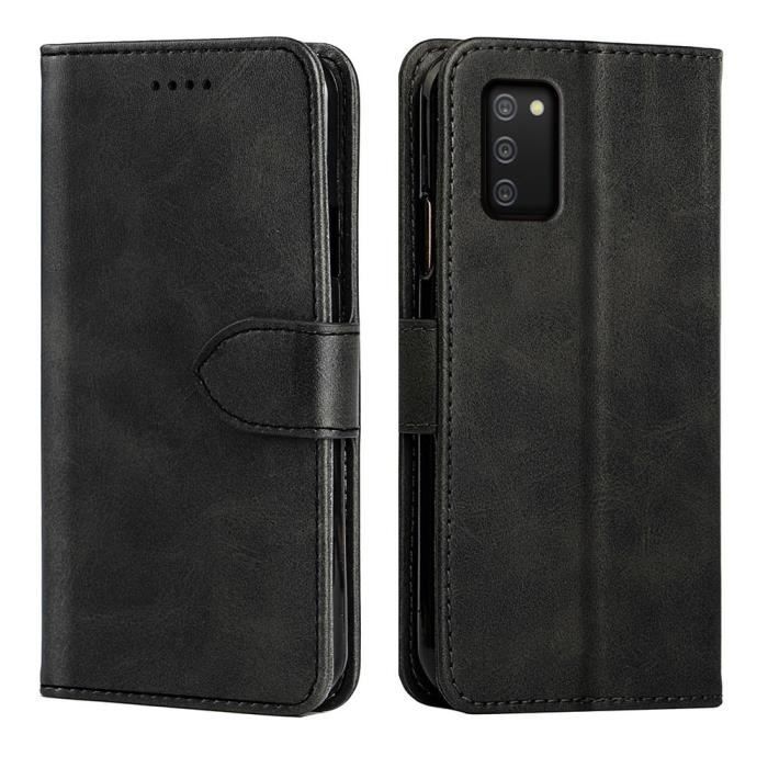 Etui - Samsung - Galaxy A03S/A02S - Cuir - Fermoir Magnétique - Support Intégré