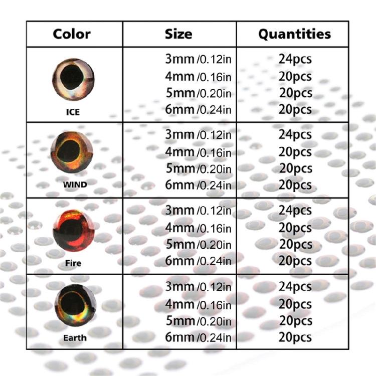 336Pcs/pack Realistic Fishing Baits Eye Materials with 4D Fish Eye Fishing Lures Set For Enhances Fishing Attraction