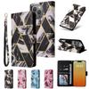 Applicable To iPhone15 Mobile Phone Leather Case 15Pro Bronzing Marble Card Wallet Protective Case 15ultra