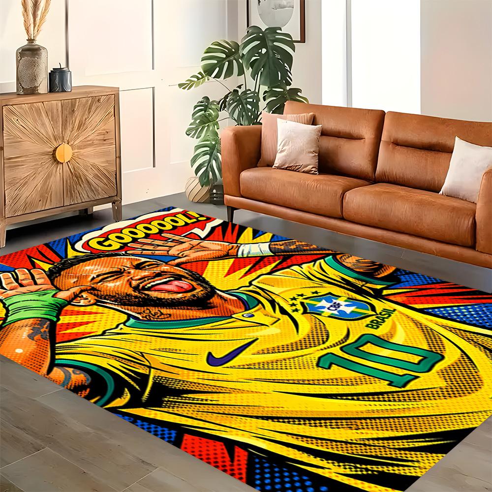 Neymar Brazil Celebration Rug for Living Rooms, Bedrooms, Home Décor, and As Gifts.