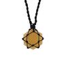 Yellow Quartz Crystal Hexagon Pendant Necklace