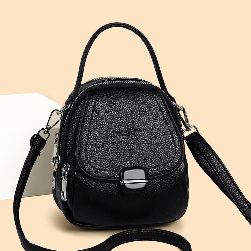 Mobile Phone Bag Mother Bag Large Capacity Multi-Layer PU Shoulder Crossbody Bag