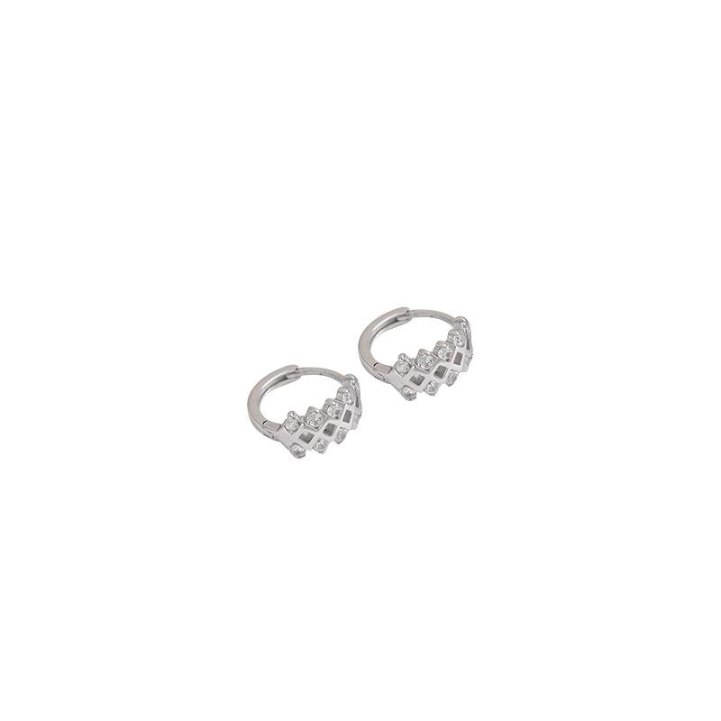French Style Fashion Popular Rhombus Hollow Ear Buckle A Sexy Temperament Versatile Earrings