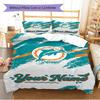 Name Custom Miami Dolphins Pattern Bedding Set Quilt Cover Pillowcase Home Decor Gift (1 * duvet cover + 2 * pillowcase, without core)
