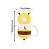 Baby Head Protector with Chest Strap Cute Wear Pad for Kids Home Living Room Yellow and Flannel