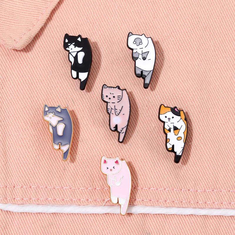 Cat Unique Siamese Themed Alloy Brooch Pin Fun Decorative Accessory For Clothing Bags And
