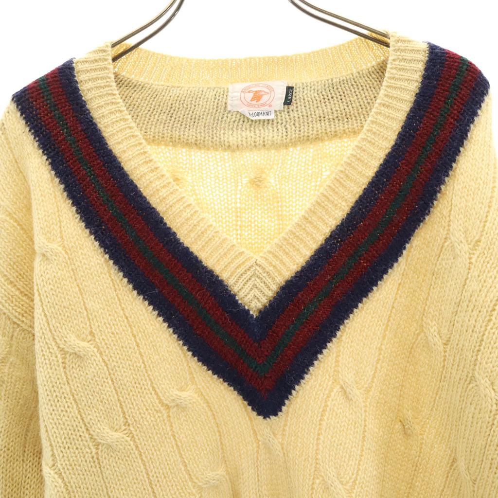 AMERICAN CLASSIC Long sleeve V neck sweater L Yellow knit Men's Used