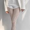 New Floral Pattern Brown Fishnet Pantyhose Women Sexy Coffee Hollow Out Mesh Tights Y2K Lolita Nylon Transparent Lace Stockings