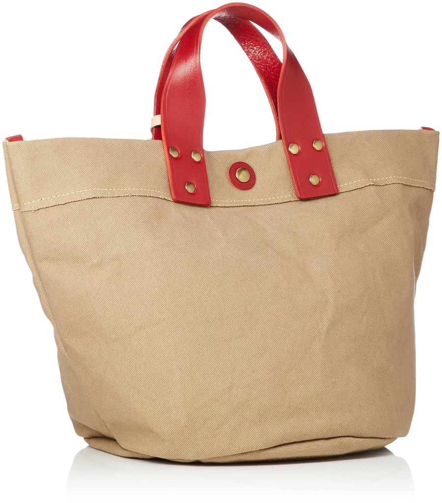 Cotton Handbag Genuine Leather Made in Japan Parque II Unisex Red [Real Mind]