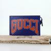 [Pre-Owned] Chinese New Year Collection Letter Print Zipper Leather Clutch - Unused #UXFZG6