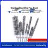 Stainless Steel Pipe Brush with Handle for Deburring, Rust Removal, Polishing, and Cleaning In Extended Inner Holes.