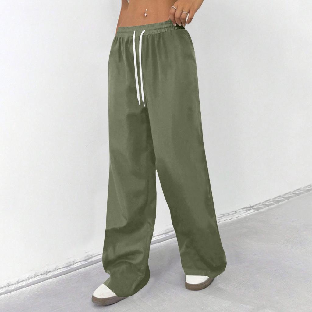 Women's Casual And Fashionable  Elastic Waist Loose Wide Leg Pants