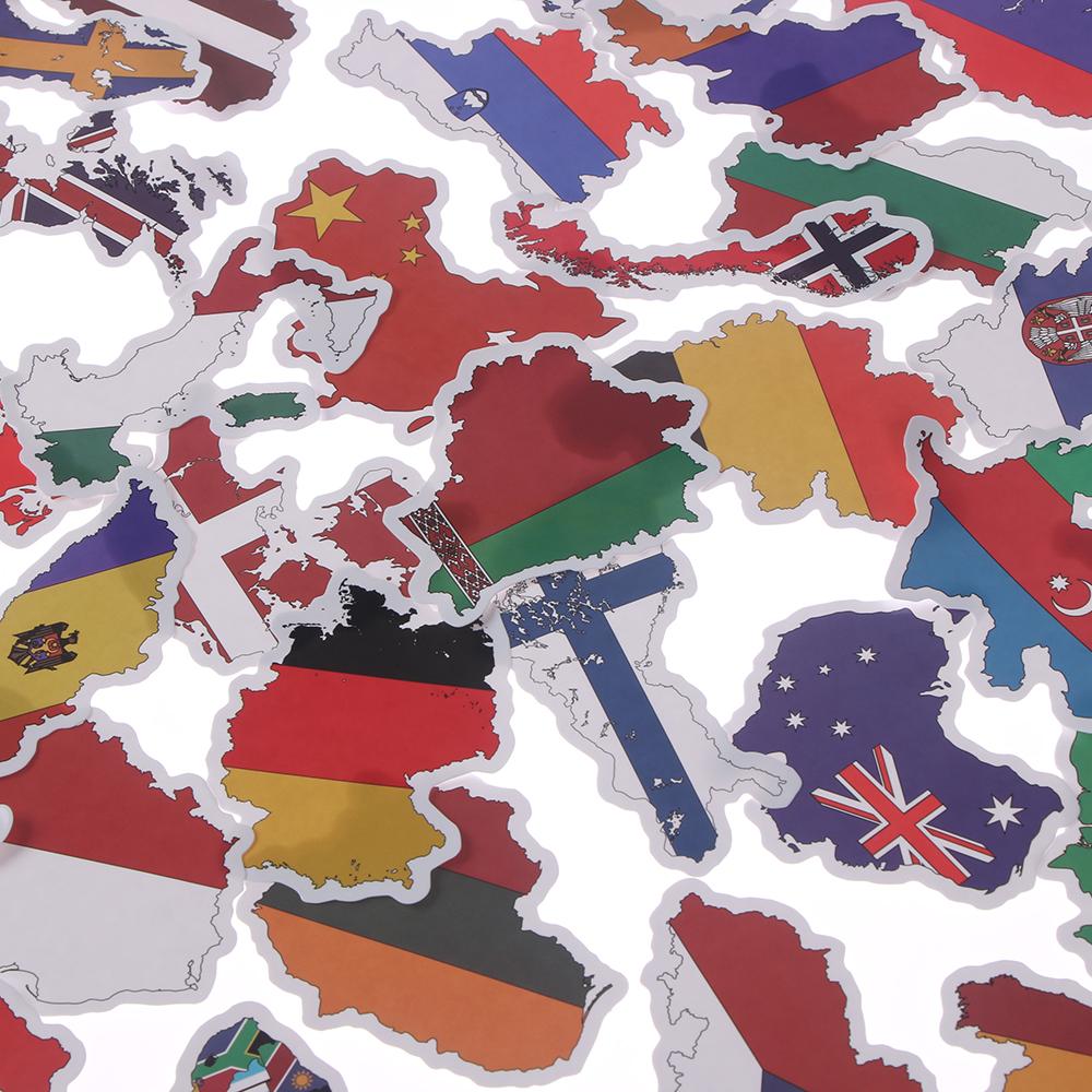 50 Peças Adesivos de Bandeiras Nacionais Mapa de Países Viagem Graffiti Adesivo Personalizado DIY Mala Computador Parede Decoração de Casa