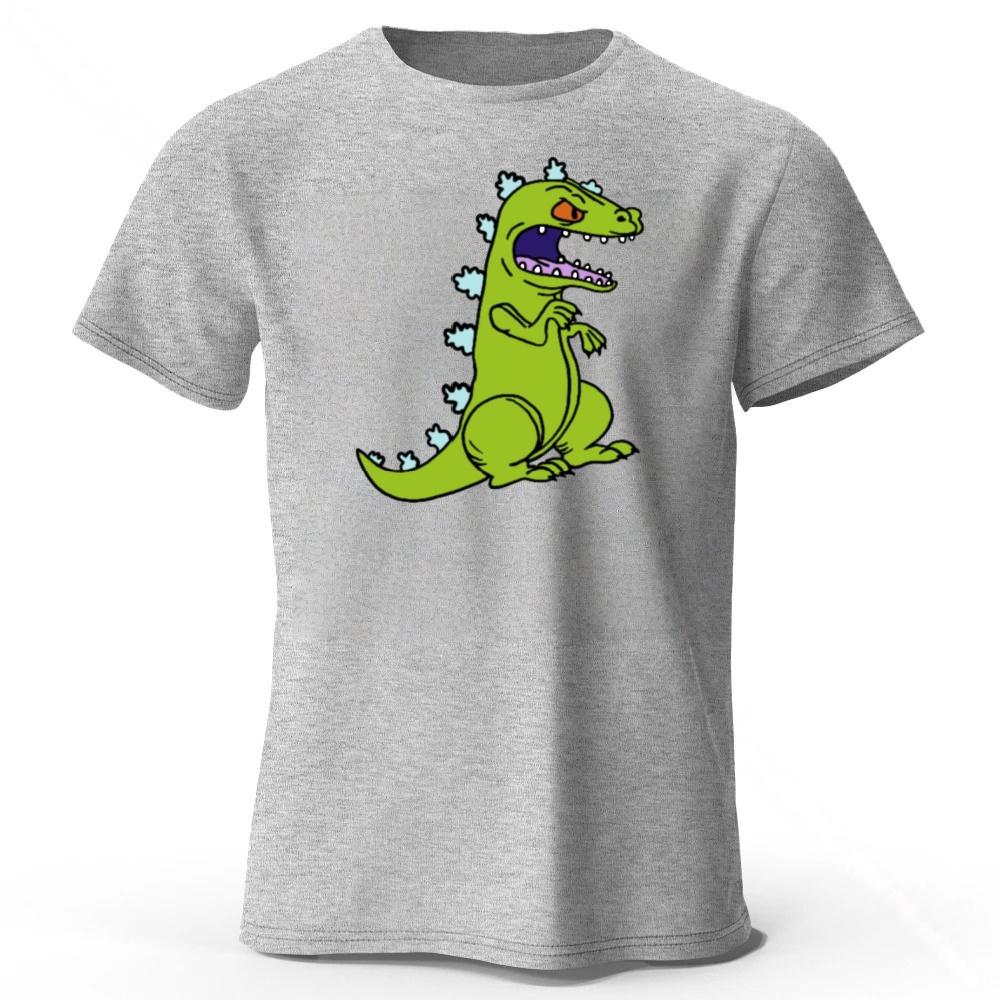 Angry Dinosaur Cotton T-shirt for Men Loose Large Breathable Sports Short Sleeves Summer Trendy Street