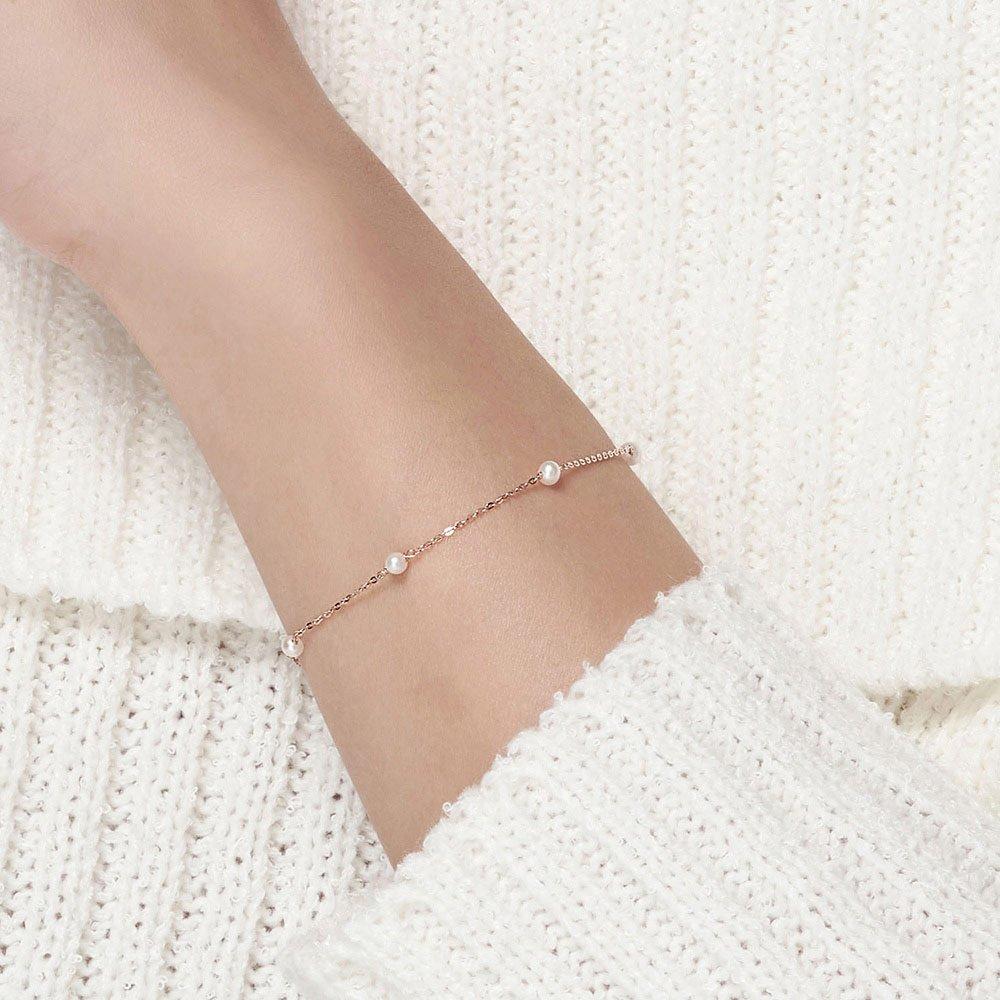 14K Gold Bracelet Chain TL Pearl