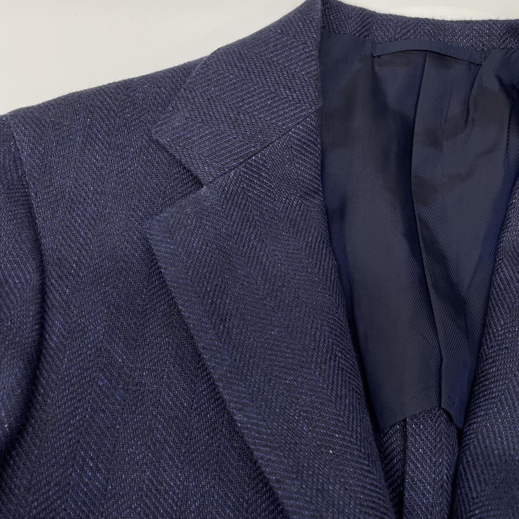 BEAMS F Navy SUBALPINO Linen Solid Jacket Jacket 46 NavyUsed