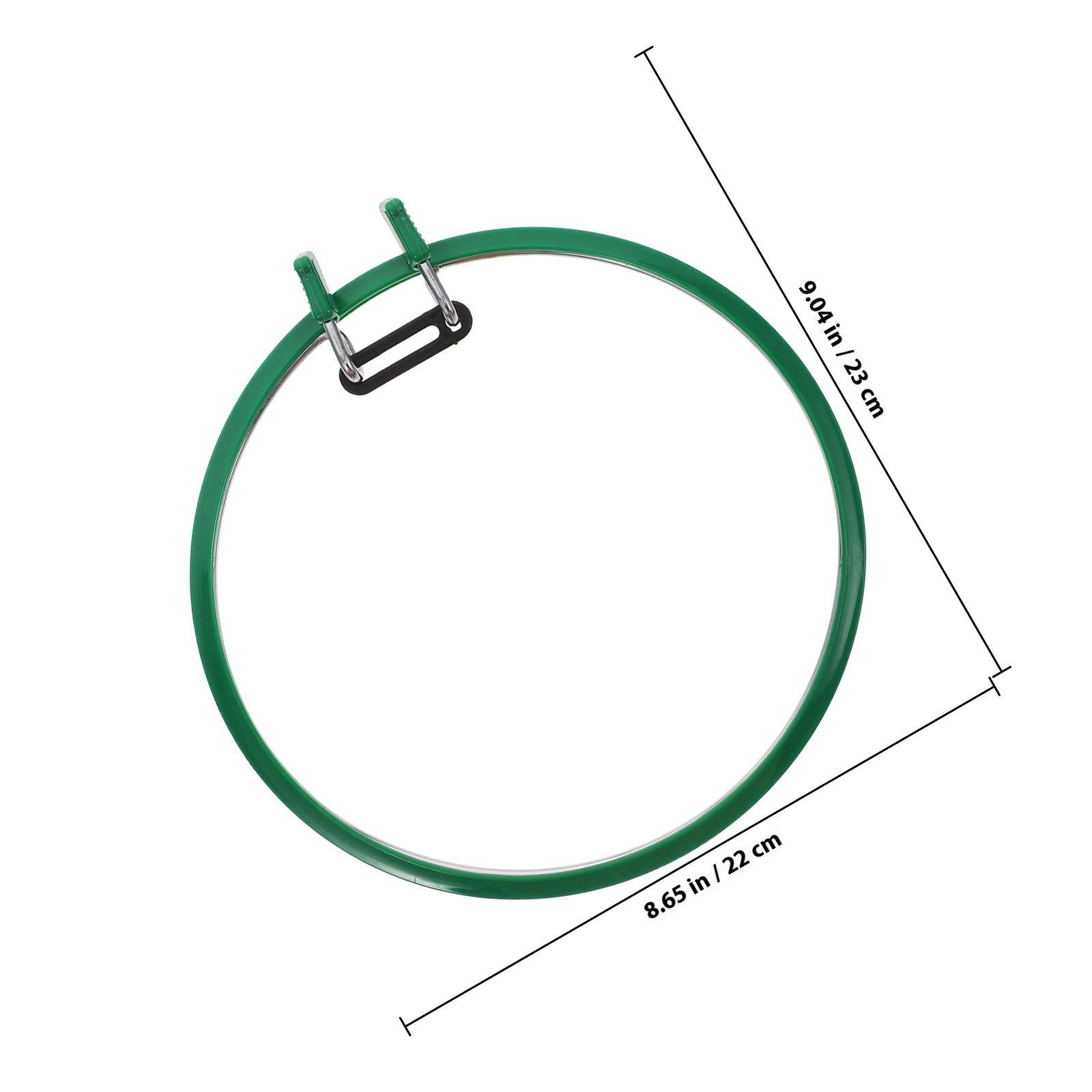

Plastic Round Embroidery Hoop Adjustable Stitch Ring for DIY Cross Stitch Needlework Home Ornaments Wall Decoration Art Craft зелёный